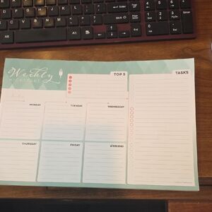 Thrive Weekly Planner Pad - Teal and White